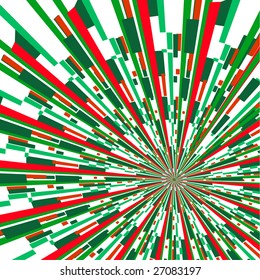 Abstract background resembling darting target in red and green colours