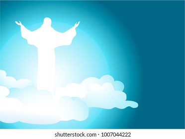 Abstract background with resurrected Jesus Christ
