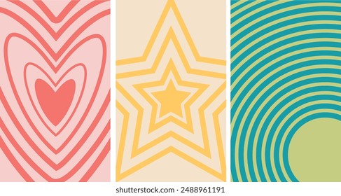 fondo abstracto, fondos retro, groovy, hippie años 70, fondo de Vector	