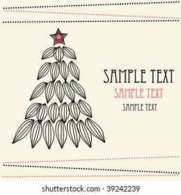 Abstract background for retro christmas greeting card. Vector