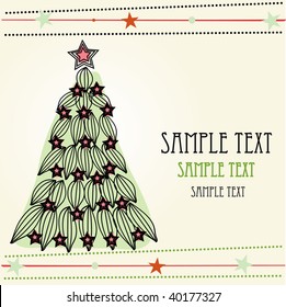 Abstract background for retro christmas greeting card. Vector