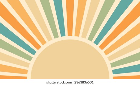 abstract background of retro circle sun landscape with sunburst. template ready for advertisements or printing