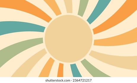 abstract background of retro circle sun landscape with spiral sunburst. template ready for advertisements or printing