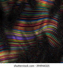 Abstract background with retro colorful lines flow ornament