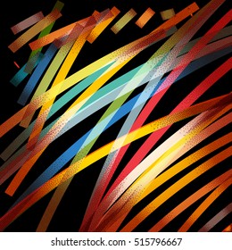 Abstract background with retro colorful lines and dotwork shades