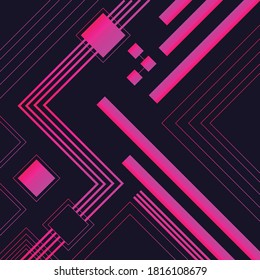 Abstract Background- Retro Design-Neon Scape