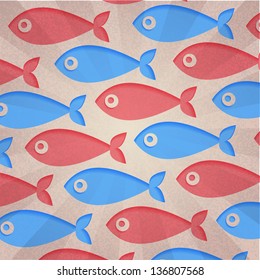 Abstract background. Retro fish