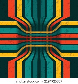 Abstract background with retro lines different colors
