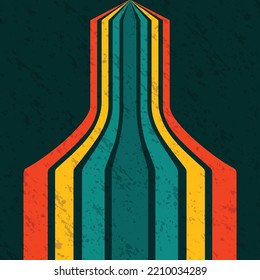 Abstract background with retro lines different colors