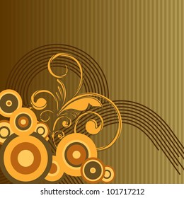 abstract background of  retro with orange circles.