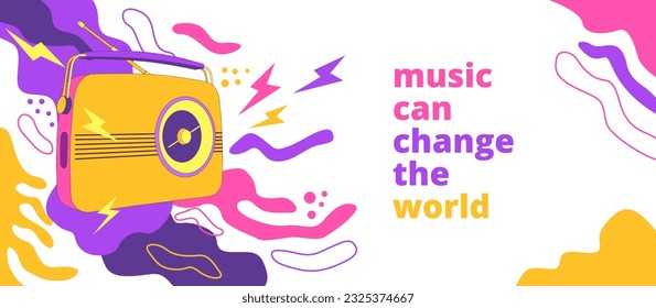 Abstract background retro radio lifestyle graffiti design 90s vintage vector illustration