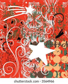 Abstract background with retro stars