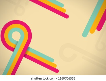 Abstract background in retro style with concentric circles. Vector poster and cover