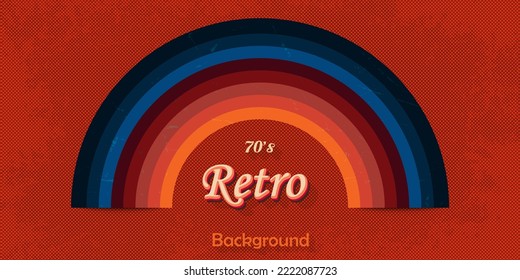 Abstract background retro style with curve lines colorful rainbow and grunge texture vintage design