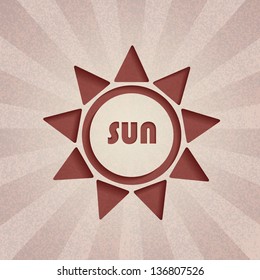 Abstract background. Retro sun