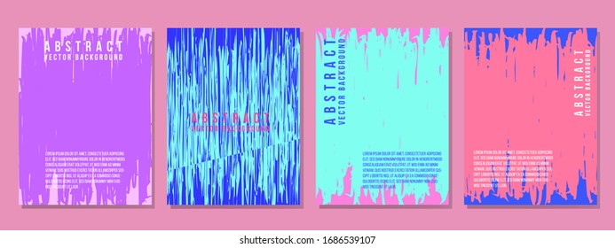 Abstract background. Retro vintage backgrounds on aged grunge texture.geometric abstract vector backgrounds set with line waves,memphis design covers Graphic illustration with different color patterns