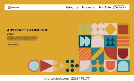 Abstract Background Retro Website Landing Page