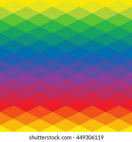 Abstract background of rhombus. Geometry triangle, mosaic illustration with rainbow colors.