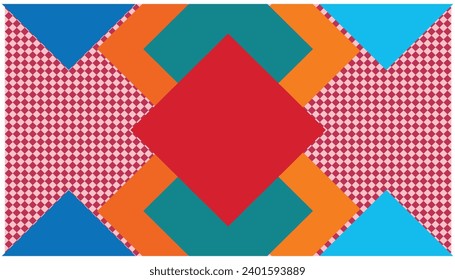 abstract background with rhombus and gingham pattern. vector illustration. Geometric pattern in patchwork style. Seamless vector background. Simple background element for you