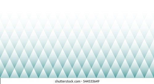 Abstract background with rhombuses. Geometric pattern. Texture. Gradient. White and cyan colors. Rhombus. Vector blue repeating texture.