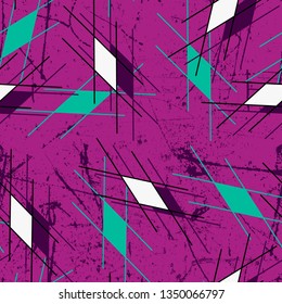 Abstract background with rhombuses with lines. Hipster graphic grunge design. Vector seamless pattern. Modern stylish texture. Repeating geometric tiles with rhombus