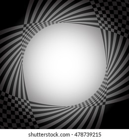 Abstract background of rhombuses. Monochrome image. Whirlpool. Geometric pattern.