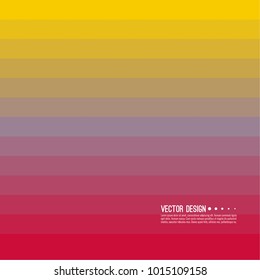 Abstract background with rhythmic rectangular horizontal stripes. Transition and gradation of color. Vector blend gradient for illustrations, covers and flyer. Color pink, red, yellow, gold.