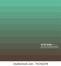 Abstract background with rhythmic rectangular horizontal stripes. Transition and gradation of color. Vector blend gradient for illustrations, covers and flyers. Color green, brown, turquoise.