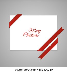 Abstract background with ribbon. Text area. Christmas bow and wish.