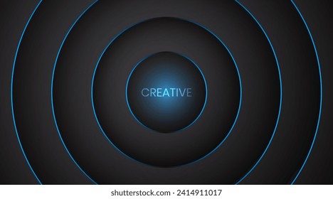 Abstract background from rings with a ball. Vector illustration. Sketch for creativity.