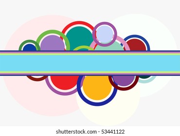 Abstract background with rings and circles. The different graphics are all on separate layers so they can easily be moved or edited individually.