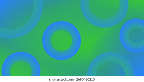 Abstract background with Rings circles in turquoise aqua colors Gradient
