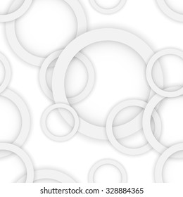 Abstract background with rings of light gray color. Paper circle banner background. Stock vector.