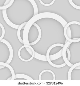 Abstract background with rings of light gray color. Paper circle banner background. Stock vector.