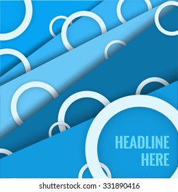 Abstract background with rings of light gray color. Paper circle banner background. Stock vector.
