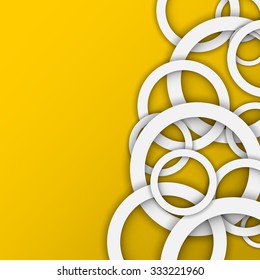 Abstract background with rings of light gray color. Paper circle banner background. Stock vector.