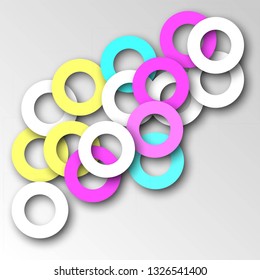 Abstract background with rings. Paper circle banner background. Stock vector