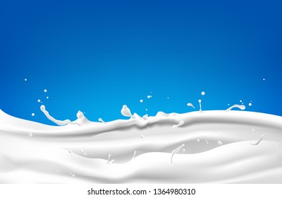 Abstract background ripple milk on blue background, Vector illustration and design.