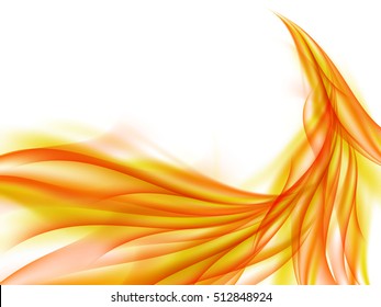 Abstract background with the rising orange flames, abstract orange smoke, fiery smoke, vector illustration
