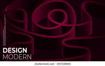 Fondo abstracto con formas de tela enrollada. ilustración vectorial