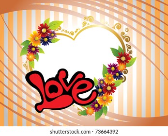 abstract background with romantic colorful blossom love frame
