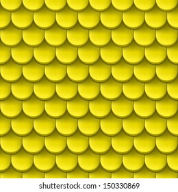 Abstract background with roof tile pattern in yellow color.