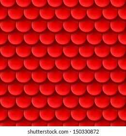 Abstract background with roof tile pattern in red color.