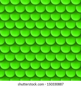 Abstract background with roof tile pattern in green color.