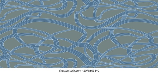 Abstract background with ropes - hand drawn vector illustration. Flat color design, easy to recolor.