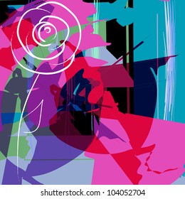 abstract background with a rose