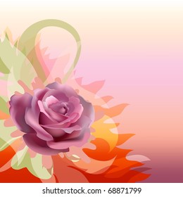 Abstract background with a rose. Floral background.