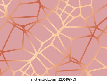 Abstract background with a rose gold voroni style pattern design