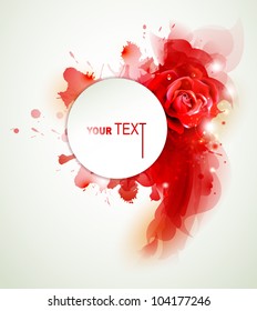 Abstract background with rose and red elements