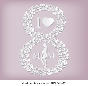 Abstract background with roses, Mothers Day